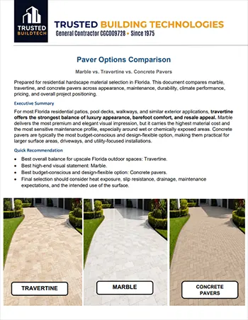 Marble vs. Travertine vs. Concrete Pavers